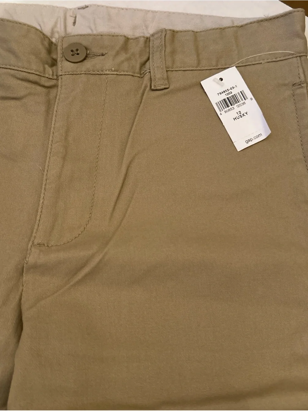 2 X Gap Boys 12 Husky Straight fit khaki uniform or dress pants-NWT